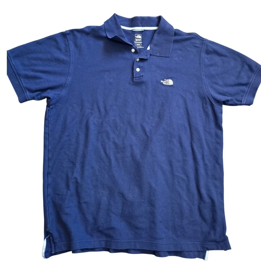 The North Face Mens XL Navy Blue Short Sleeve Pique Polo Shirt‎ Gorpcore preppy